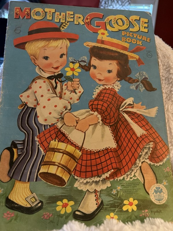 VINTAGE!!! MOTHER GOOSE PICTURE BOOK Merrill #1531/1948 Child’s Story (Has Wear)