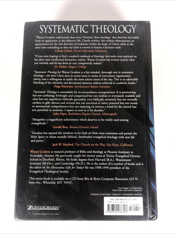SYSTEMATIC THEOLOGY Book An Introduction To Biblical Doctrine Wayne Grudem HC VG gallery