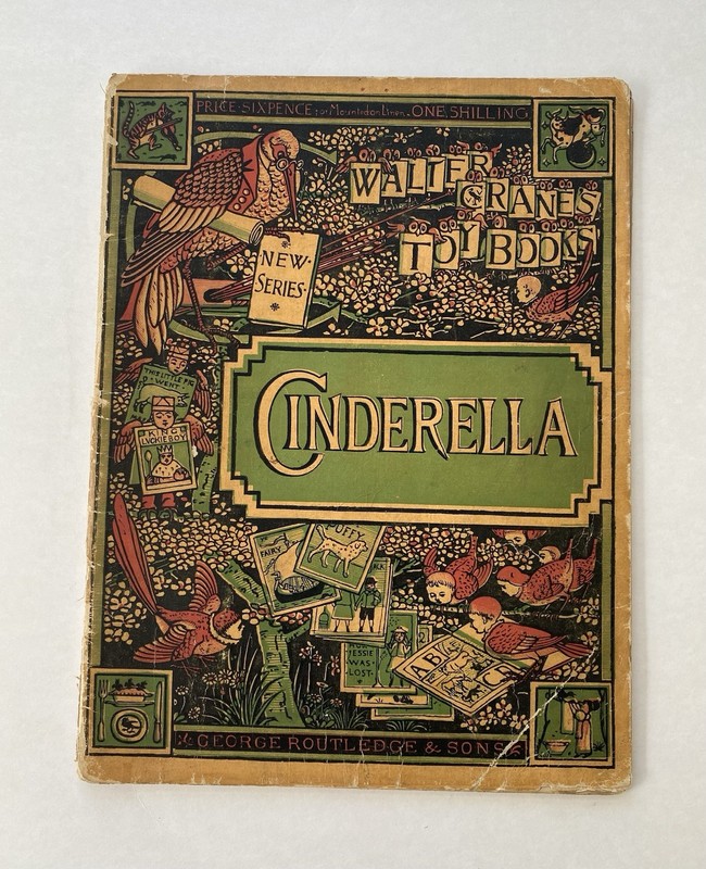Cinderella ~ Walter Crane’s Toy Books ~ 1870s Original Linen Book