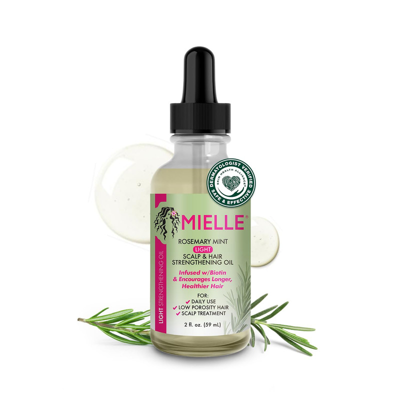 Rosemary & Mint Light Hair Oil, 2 Oz - Split Ends & Dry Scalp Treatment