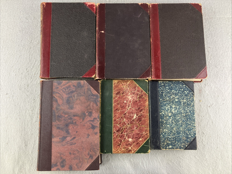 Leather Books Decor Mixed Languages Lot Of 6 Decorative Interior Design Vintage gallery