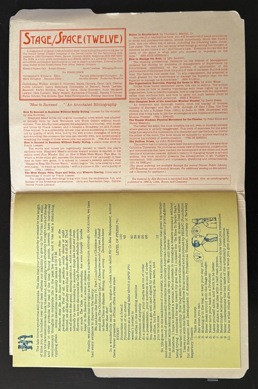 Early Denver Center for Performing Arts / 4 Magazines of Play Notes 1980-1981 gallery
