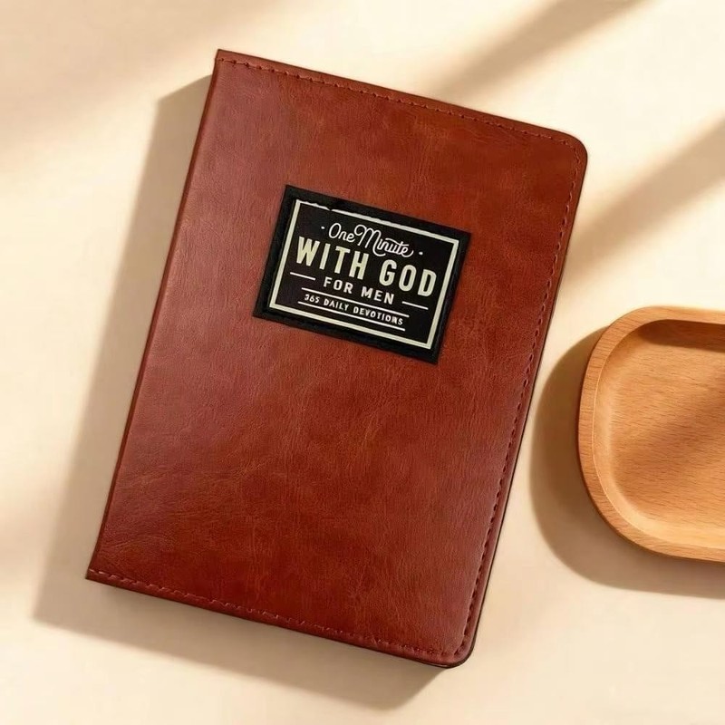 One Minute with God for Men 365 Devotion Brown Faux Imitation Leather Flexcover gallery