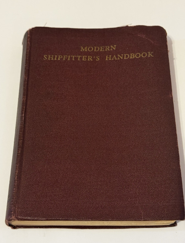 1941 Modern Shipfitter’s Handbook WWII Era w/ Fold-Out Ship Blueprints