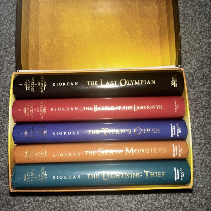 Percy Jackson And The Olympians Complete HardBack Book Set In Collectors Box GC