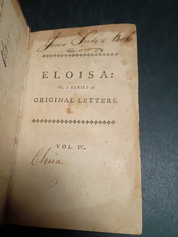 ELOISA Series of ORIGINAL LETTERS by J J ROUSSEAU Vol 4 1769 Exlibris
