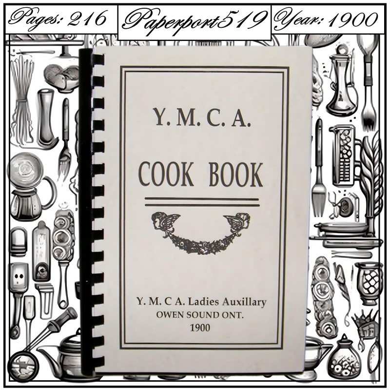 1900 Y.M.C.A. Cook Book Vintage 216 Pages