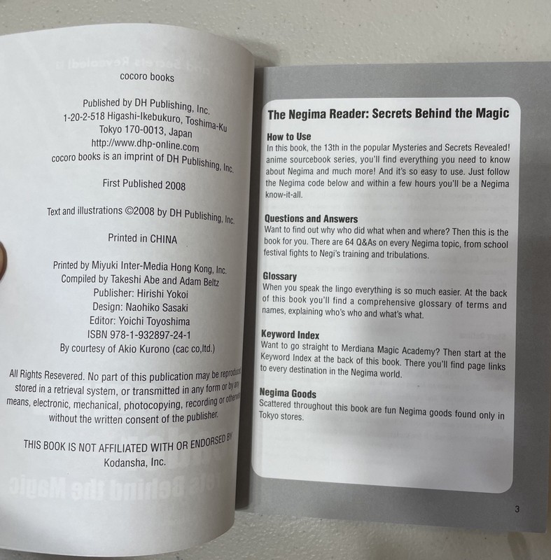 The Negima Reader Secrets Behind the Magic Abe Beltz 2008 Cocoro Books gallery