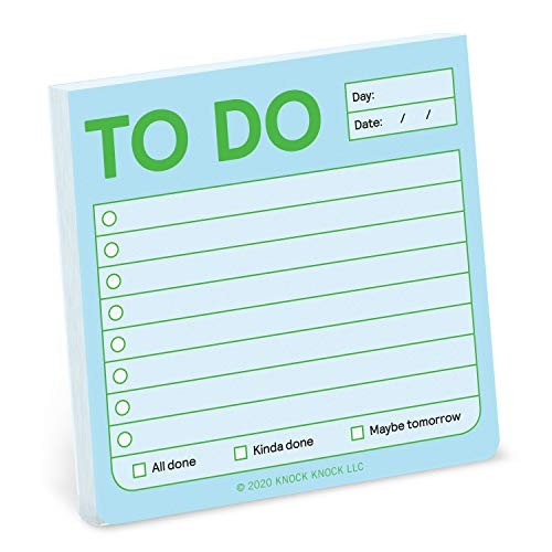 1-Count Knock Knock to Do Sticky Note Pad, 3 x 3-inches (Pastel Edition)