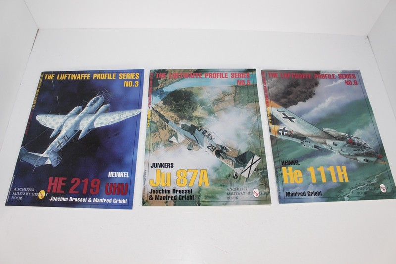 3 The Luftwaffe Profile Series by Schiffer Military History – Nos. 3, 5, 9 – LN