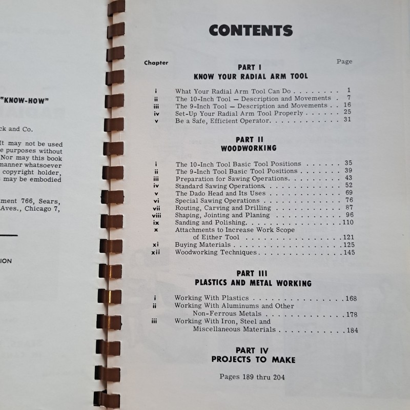 Craftsman VTG Sears MCM Radial Arm Tools Guide Woodworking Projects Illustrated gallery