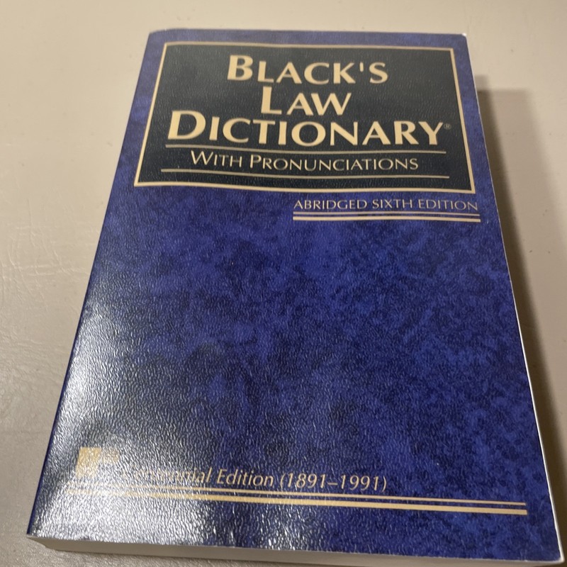 Blacks Law Dictionary 6th Ed Centennial Edition 1891–1991 Pronunciations Guide