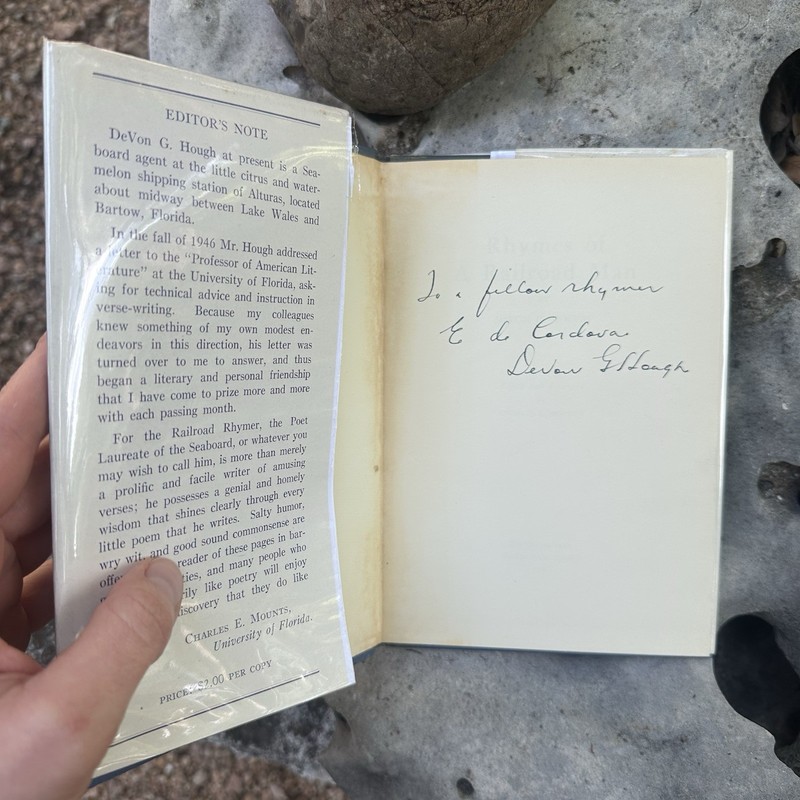 Rhymes Of A Railroad Main, Devon G. Hough SIGNED, Inscribed First Edition 1948 gallery
