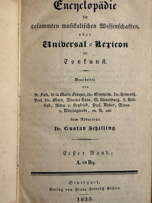 1835-8 German Musicology Encyclopedia Lexicon by Gustav Schilling 6 Vols Set 1st gallery