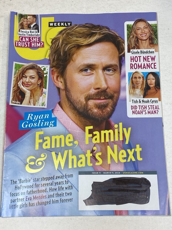 US Weekly Magazine Mar11 2024 Ryan Gosling Eva Mendes Gisele Bundchen Noah Cyrus