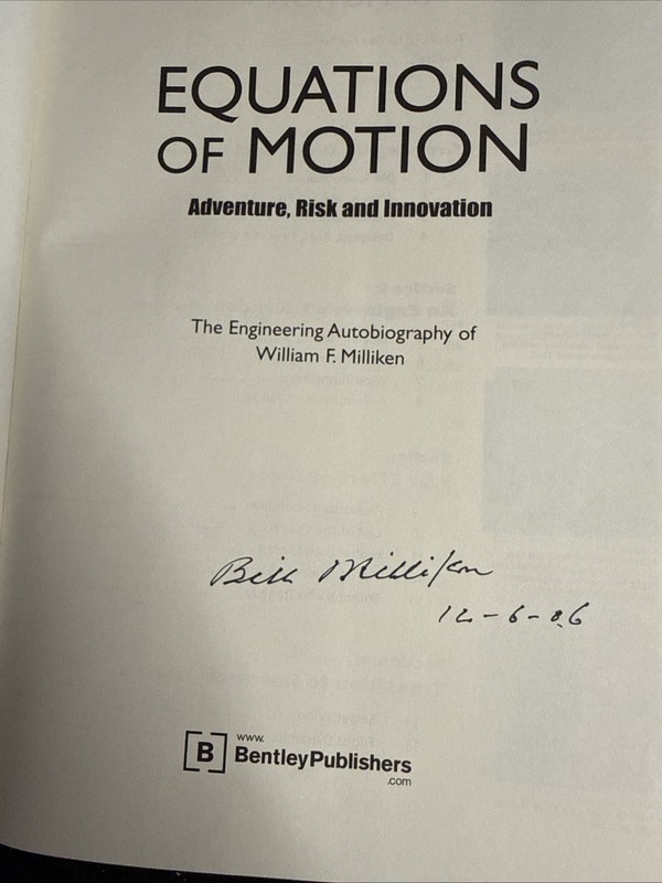 EQUATIONS OF MOTION ADVENTURE, RISK AND INNOVATION by William Milliken SIGNED gallery