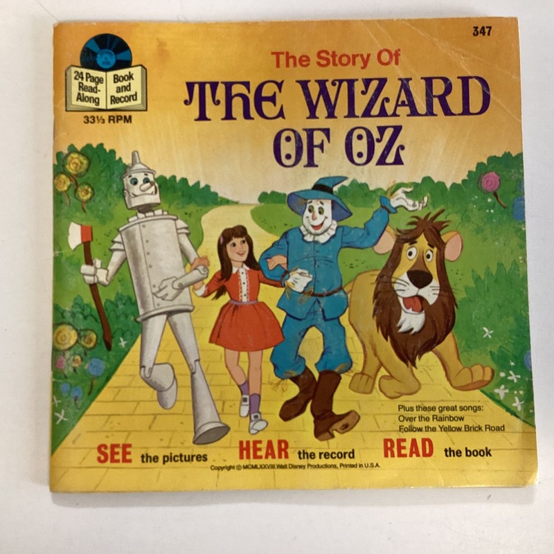 The Story of The Wizard of Oz – Book and 33-1/2 RPM Record (Disneyland Recor…