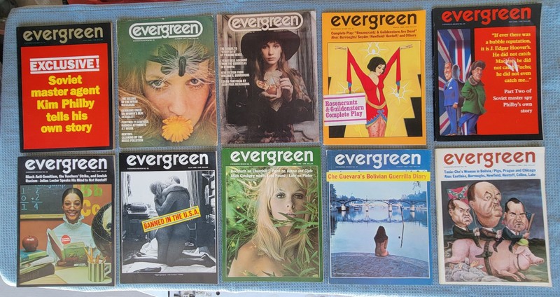 Lot of 10 Evergreen Review Magazines 1968, 1969 & 1971