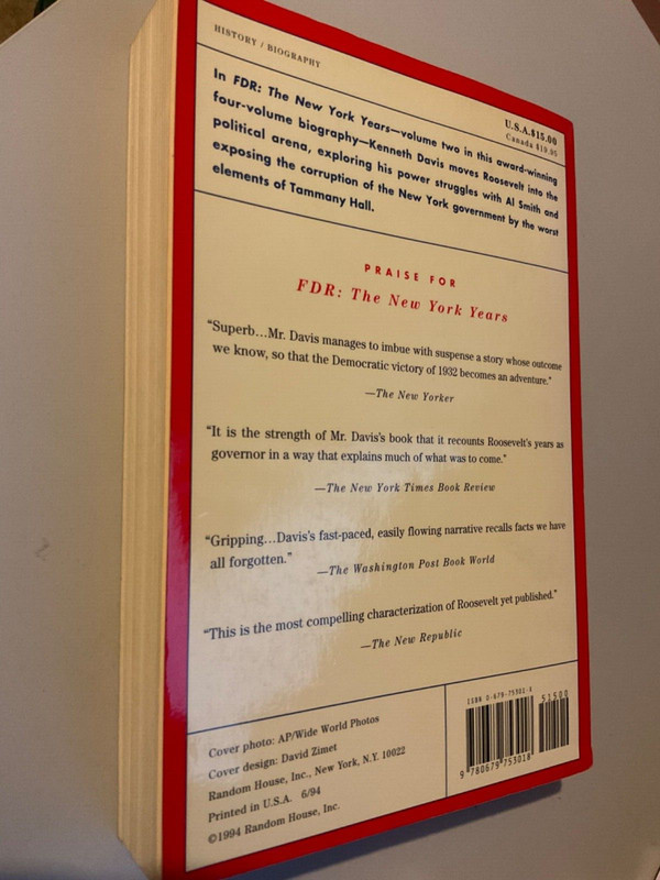 FDR: THE NEW YORK YEARS 1928-1933 by Kenneth S. Davis f.d.r. gallery