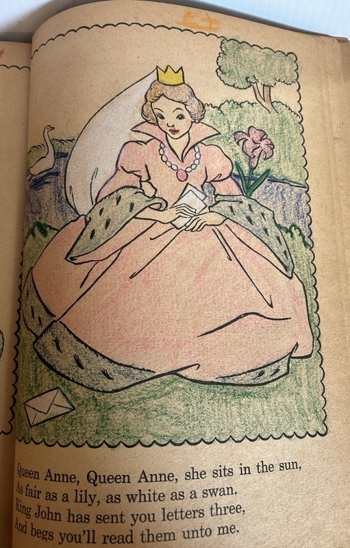 1941 ANTIQUE WHITMAN PUBLISHING NURSERY RHYMES PAINT BOOK (REDUCED) gallery