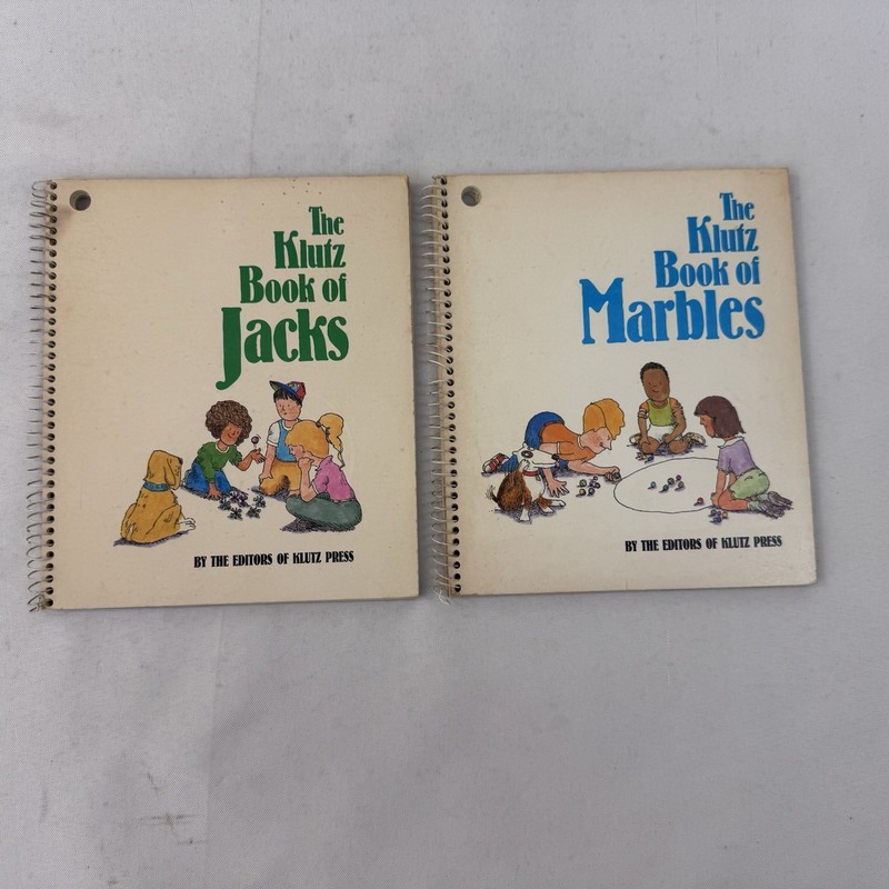 Klutz Book of Jacks & Book of Marbles Spiral Lot of 2 Vintage Klutz Press