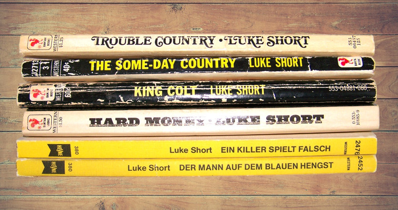 LUKE SHORT Lot Of 6 Vintage Western Paperbacks Pulp Cowboys Lore – 2 in German!