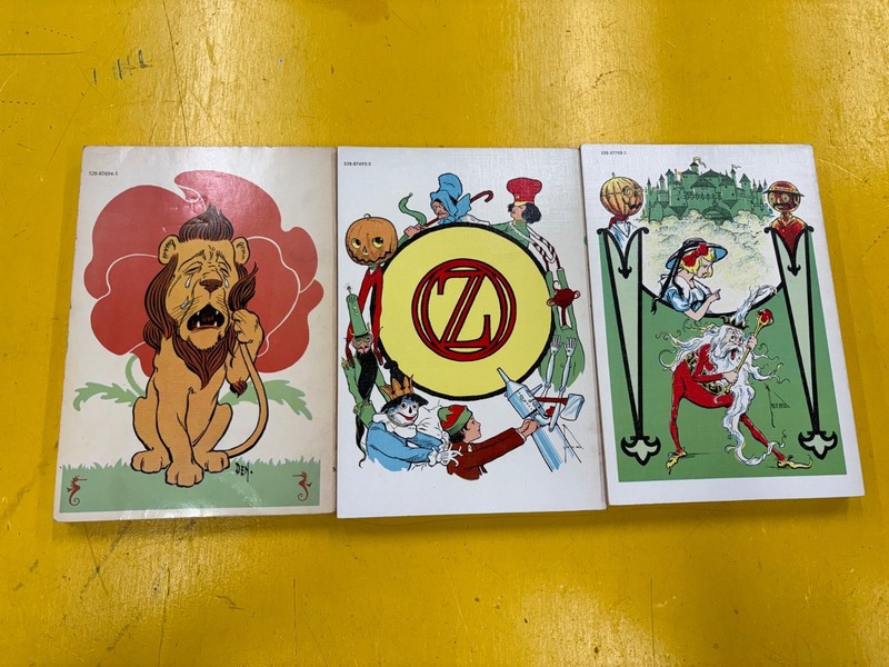 Lot of 3 OZ books L Frank Baum Soft cover Rand McNally Vintage wizard of oz gallery