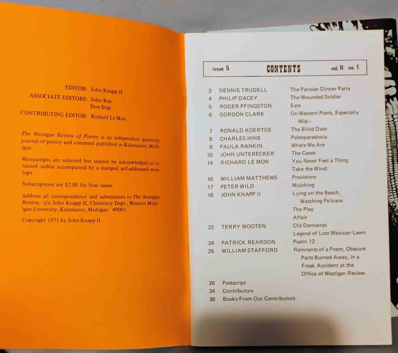 2 westigan review of Poetry 1971 John Knapp II Western Michigan Kalamazoo Vol II gallery