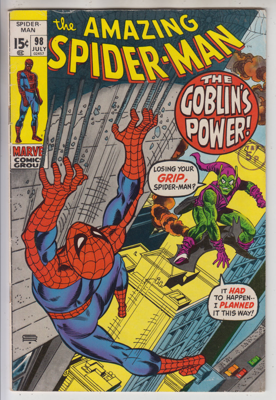 AMAZING SPIDER-MAN # 98 FN 6.0 GREEN GOBLIN DRUGS ISSUE CENTS 1971