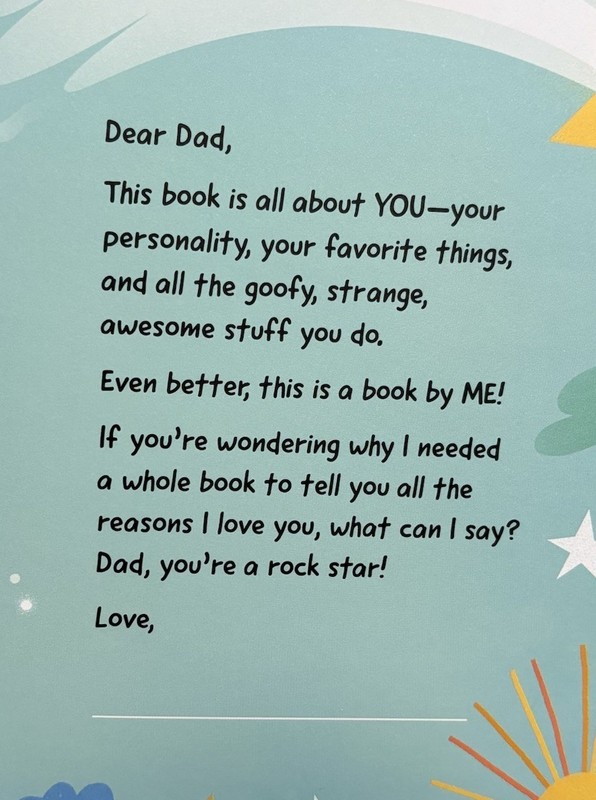 A Book About Dad With Words and Pictures Stickers Father’s Day Gift NEW gallery