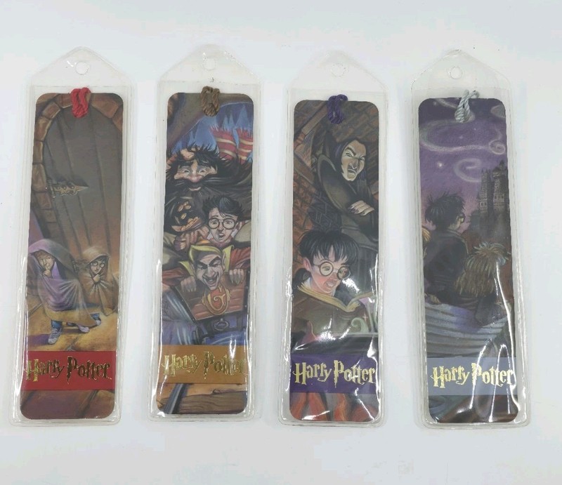 ​Lot 4 Harry Potter Scholastic 2000 Bookmarks Mary GrandPre Star Charm Vintage