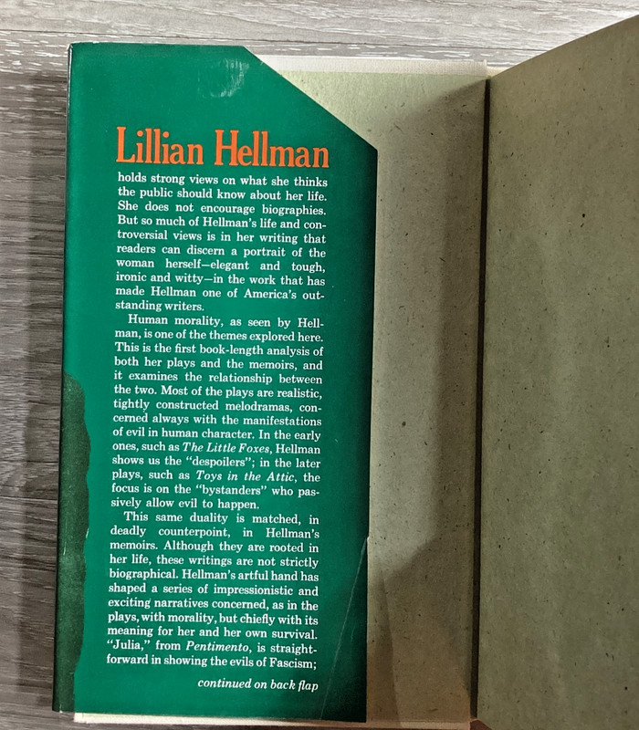 Lillian Hellman Doris V Falk HC 1st Ed 1978 Modern Literature Monograph Bio gallery