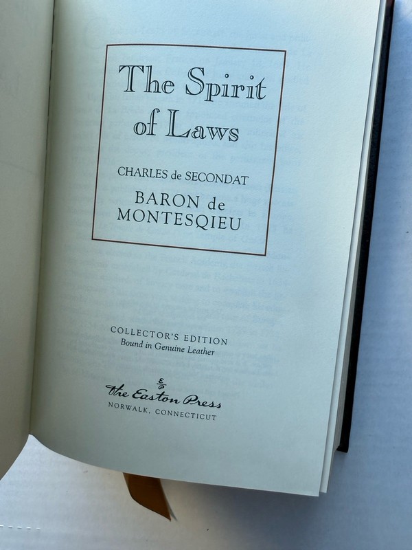 Easton Press THE SPIRIT OF LAWS by Charles de Montesquieu Collector Leather Gold gallery