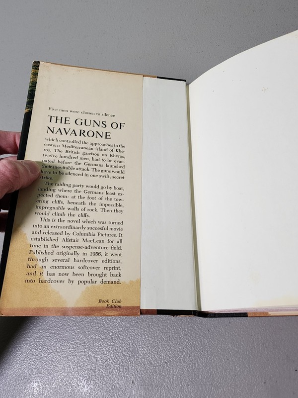 THE GUNS OF NAVARONE by Alistair MacLean 1957 Book Club Edition Hardcover DJ gallery