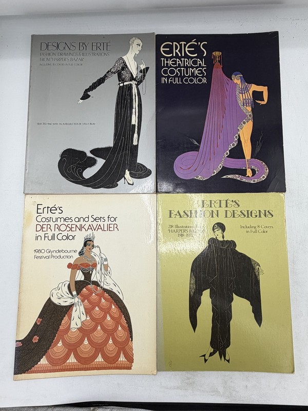 Erté Art Deco Fashion Costume Design Books Lot of 4 Dover Publications Vintage