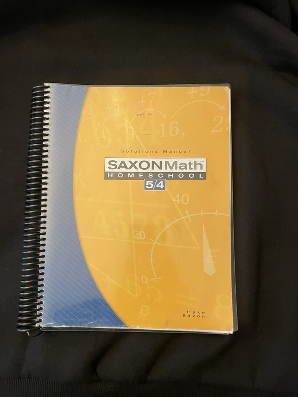 SAXON MATH 5/4 3rd edition 5/4 Solutions Manual Good Condition