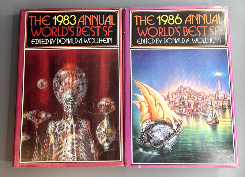 The 1983 & 1986 Annual World’s Best SF Science Fiction Donald A. Wollheim DAW HC