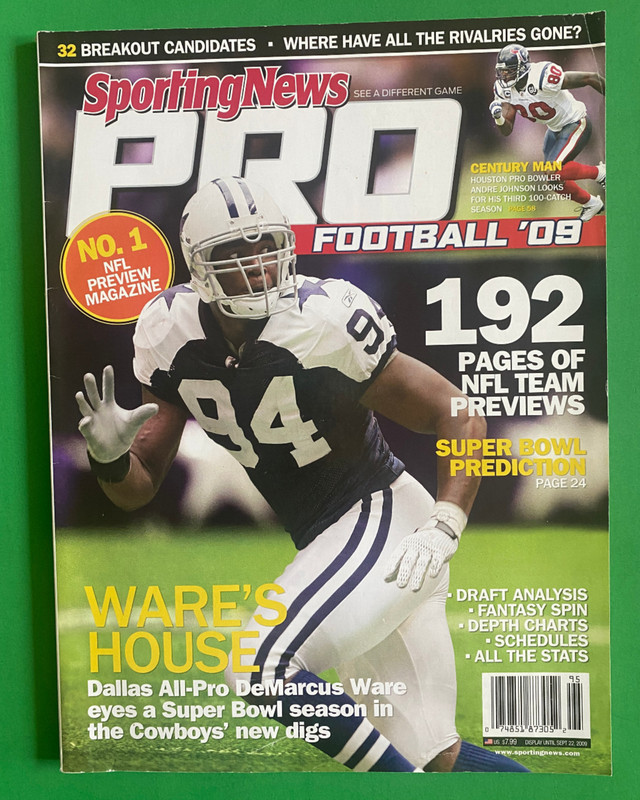 The Sporting News Pro Football 2009-Cowboys/Texans Cover-Complete 228 pages