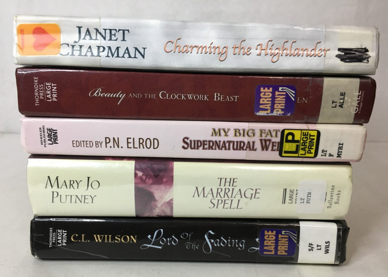 Lot of 5 Paranormal Romance LARGE PRINT Books Stand Alone Novels First in Series