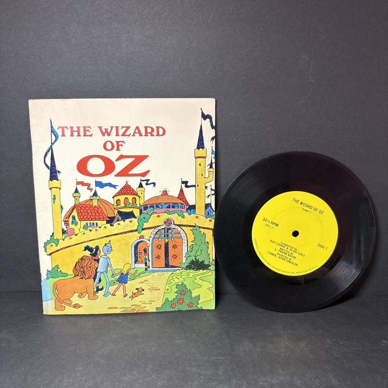 THE WIZARD OF OZ 1970 Vintage Paperback W/ 33 1/3 Rmp Record Carol Joan Drexler