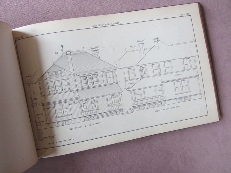 1905 Practical Lessons in Architectural Drawing Tuthill Plans Elevations Details gallery
