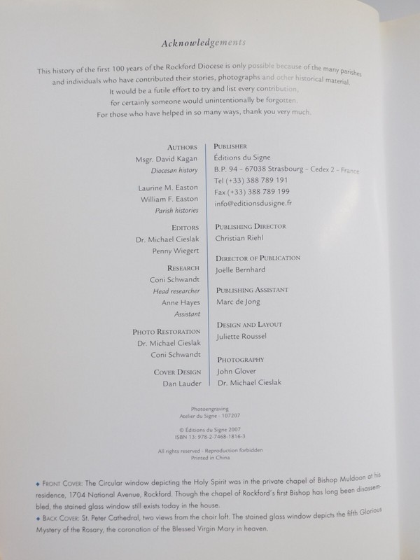Rockford IL Catholic Diocese Centennial History 1908 - 2008 HC 376 Pages OOP gallery