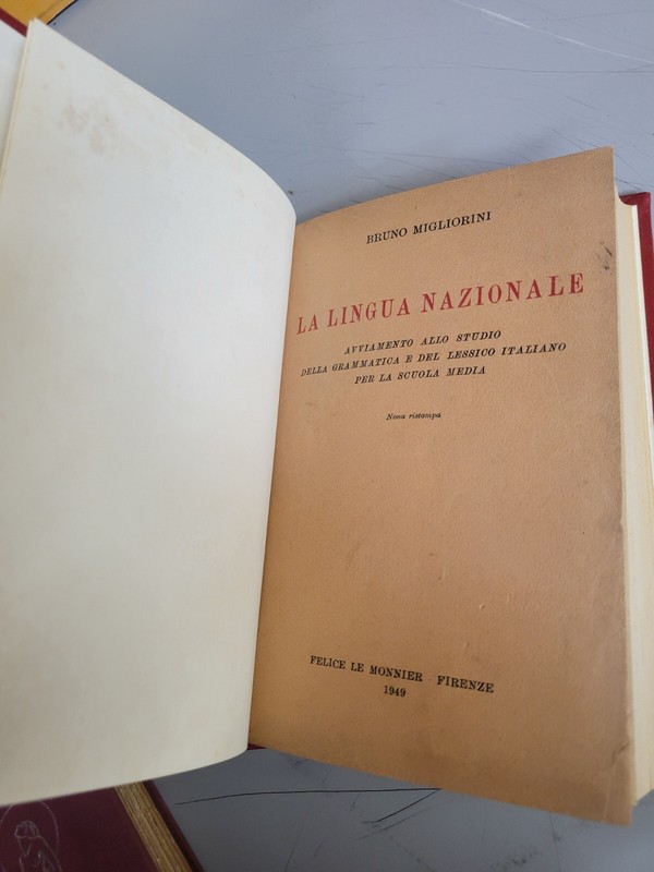 la lingua nazionale Bruno Migliorini CASE BOUND Hc 1949 VGC Italian gallery