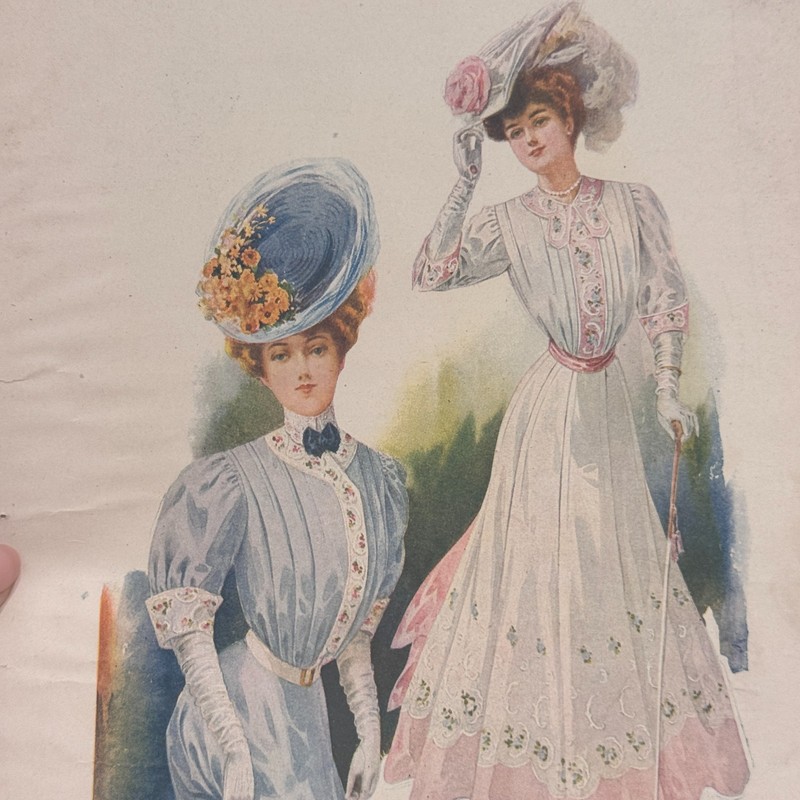 Lot 4 Antique 1905 The Delineator Color Fashion Plates Edwardian Ephemera gallery
