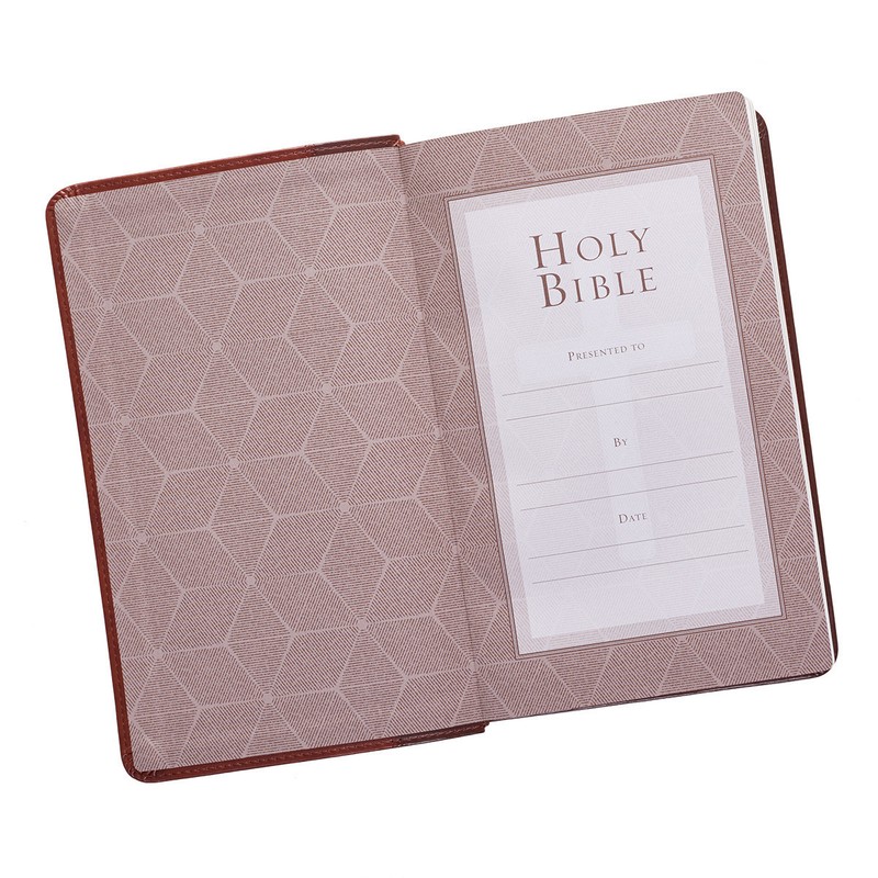 The Holy Bible King James Version Giant Print Tan/Brown / Jesus words in red gallery