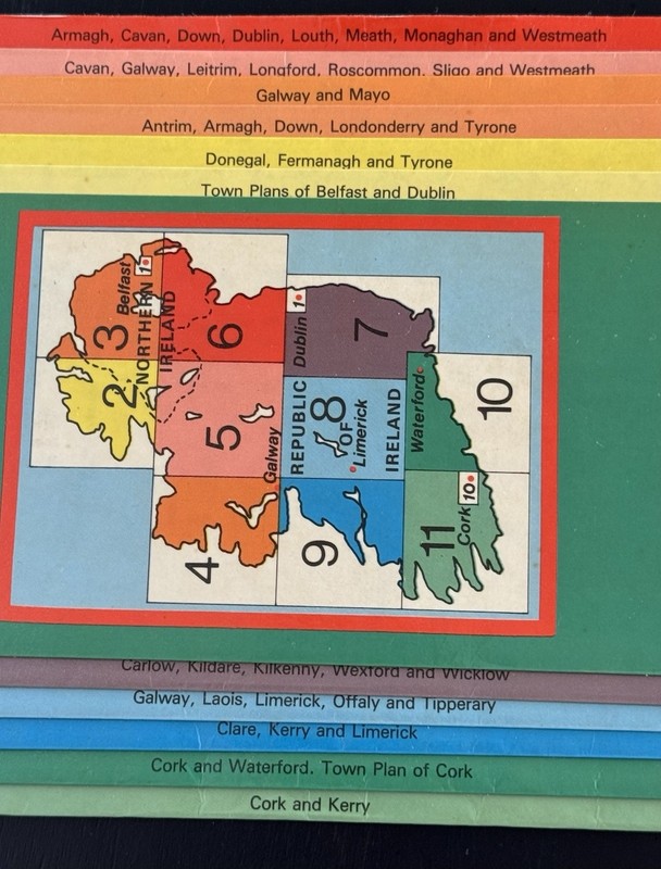 Vintage Bartholomew Maps Handy Map of Ireland Multicolor Booklet Easy Fold 1983 gallery