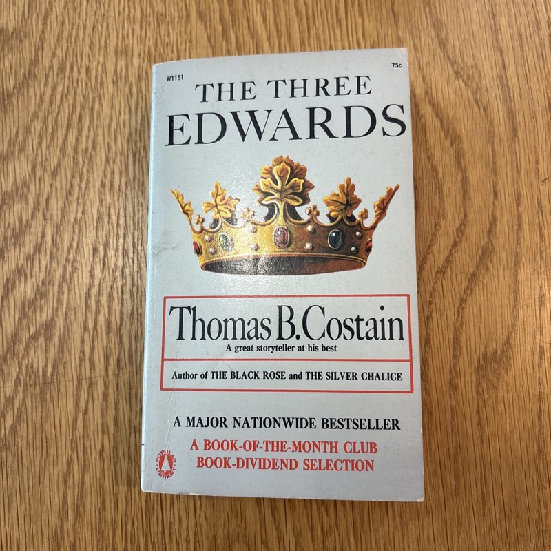 The Three Edwards Thomas B. Costain vintage popular library paperback book 1964