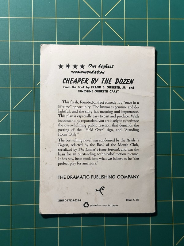 Cheaper by the Dozen by Frank B. Gilbreth Jr. and Ernestine Gilbreth Carey... gallery