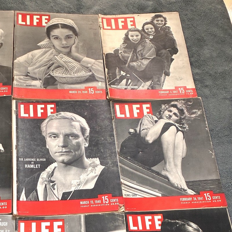 Lot of 16 Vintage LIFE MAGAZINE 1940's WWII WW2 Fashion Adverts History READ gallery
