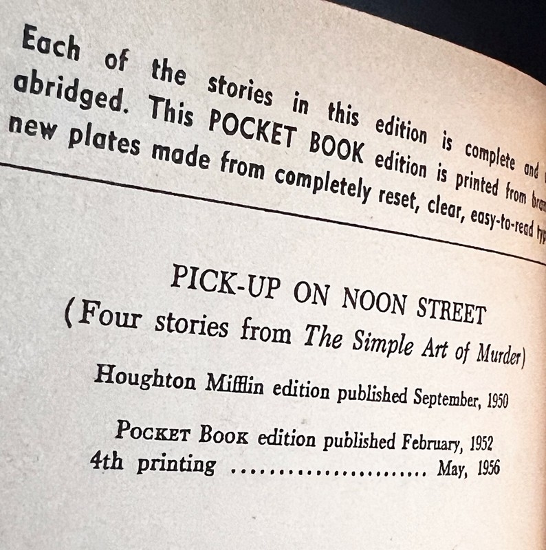 1956 Pocketbook Edition " Pick-Up on Noon Street" by Raymond Chandler / Unopened gallery